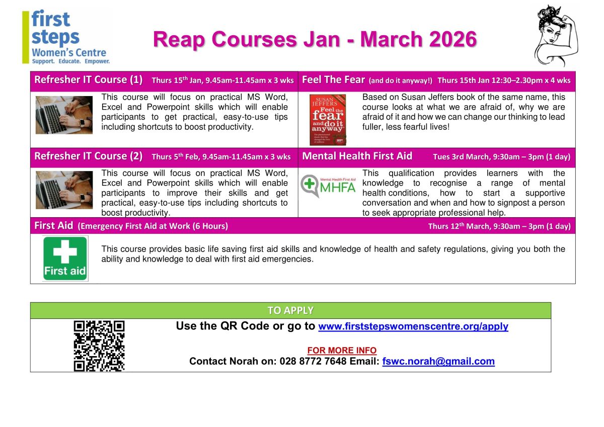 REAP Courses Jan March 26 not inc job club